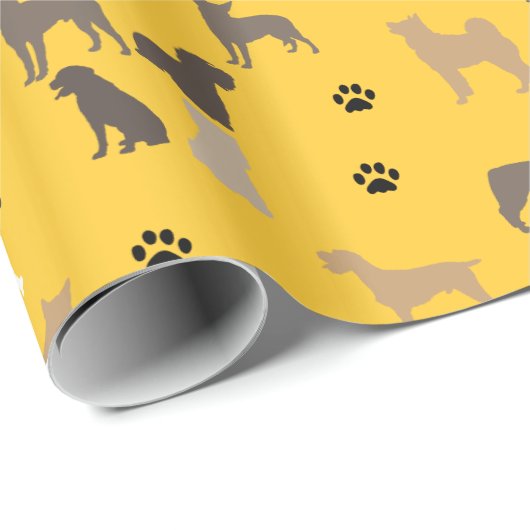 Dogs Paw Prints Pet Pattern Wrapping Paper Cadeaupapier (Rol Hoek)