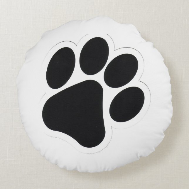 Dogs Paw Round Pillow Rond Kussen (Achterkant)