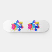 Dog's Pawprint in kleurrijke Waterverven Skateboar Persoonlijk Skateboard (Horizontaal)