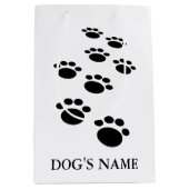 Dog's Pawprint Trail Medium Cadeauzakje (Voorkant)