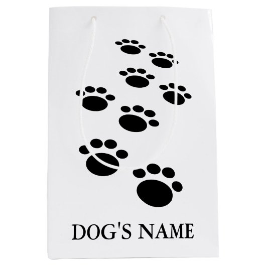 Dog's Pawprint Trail Medium Cadeauzakje (Voorkant)