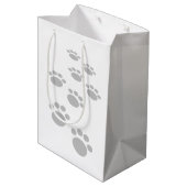 Dog's Pawprint Trail Medium Cadeauzakje (Achterkant Gekanteld)