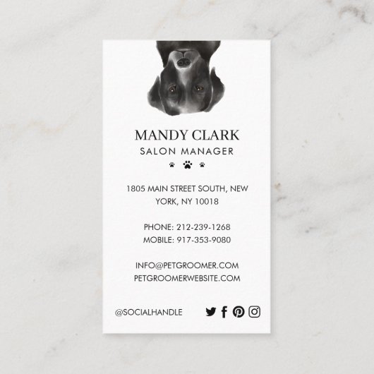 Dogs Pet Care Grooming & Salon Visitekaartje (Achterkant)