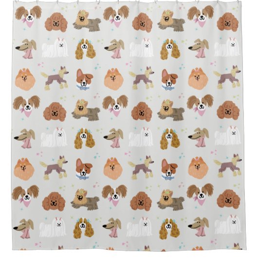 Dogs Pets Kinder Douchegordijn (Voorkant)