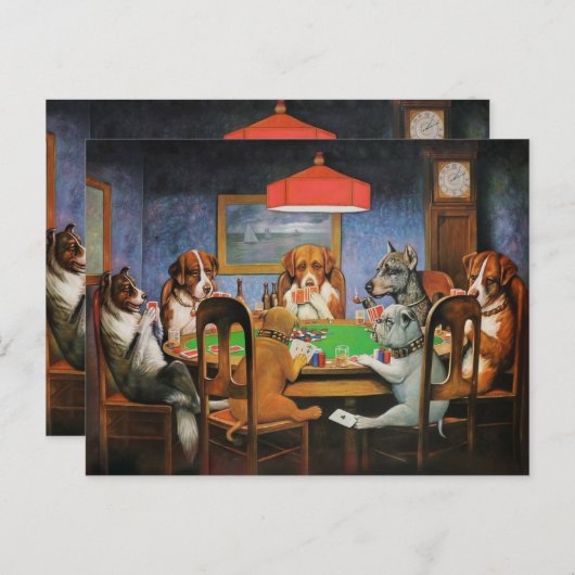 Dogs Playing Poker beroemd gemaakt door C.M. Cooli Briefkaart (Voorkant / Achterkant)