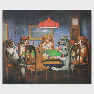 Dogs Playing Poker beroemd gemaakt door C.M. Cooli Cadeaupapier