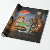 Dogs Playing Poker beroemd gemaakt door C.M. Cooli Cadeaupapier (Uitgerold)