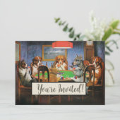 Dogs Playing Poker beroemd gemaakt door C.M. Cooli Kaart (Staand voorkant)