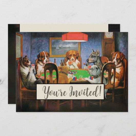 Dogs Playing Poker beroemd gemaakt door C.M. Cooli Kaart (Voorkant / Achterkant)
