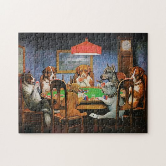 Dogs Playing Poker beroemd gemaakt door C.M. Cooli Legpuzzel (Horizontaal)