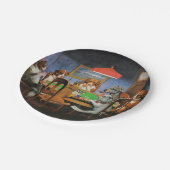 Dogs Playing Poker beroemd gemaakt door C.M. Cooli Papieren Bordje (Gekanteld)