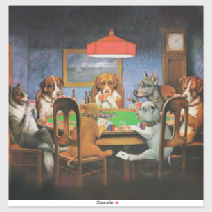 Dogs Playing Poker beroemd gemaakt door C.M. Cooli Sticker