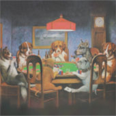 Dogs Playing Poker beroemd gemaakt door C.M. Cooli Sticker (Voorkant)
