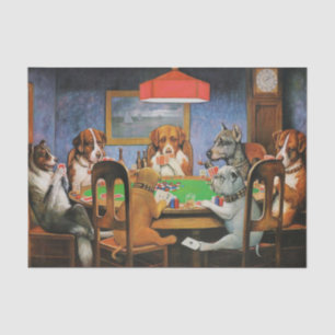 Dogs Playing Poker beroemd gemaakt door C.M. Cooli Tissuepapier