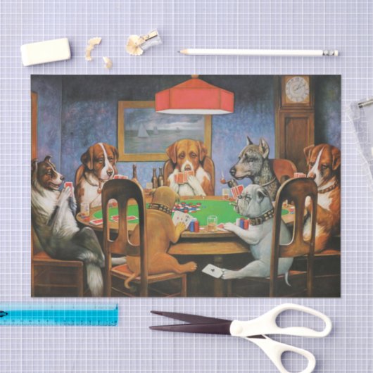 Dogs Playing Poker beroemd gemaakt door C.M. Cooli Tissuepapier (Craft)