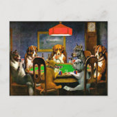Dogs Playing Poker Briefkaart (Voorkant)