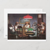 Dogs Playing Poker Briefkaart (Voorkant / Achterkant)