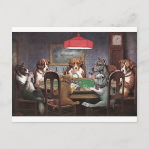 Dogs Playing Poker Briefkaart
