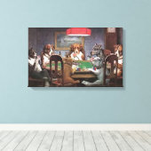 Dogs Playing Poker Canvas Afdruk (Insitu (Houten vloer))
