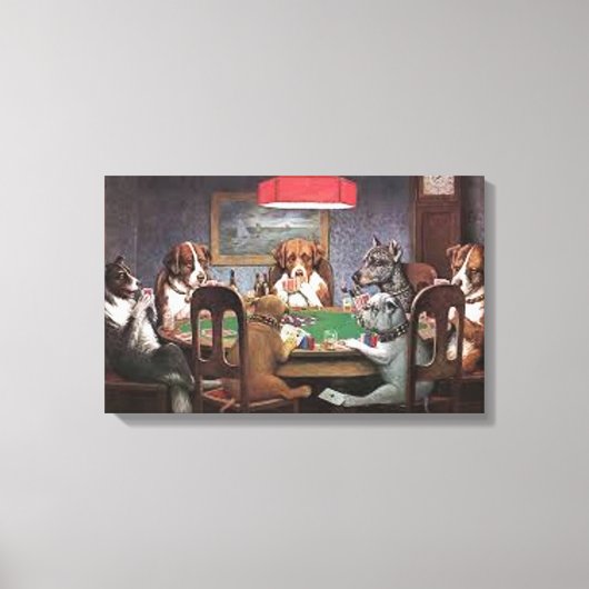 Dogs Playing Poker Canvas Afdruk (Voorkant)