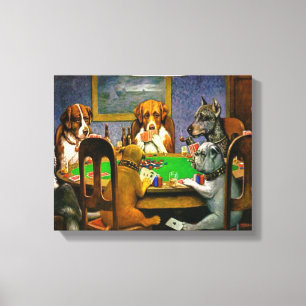 Dogs Playing Poker Canvas Afdruk