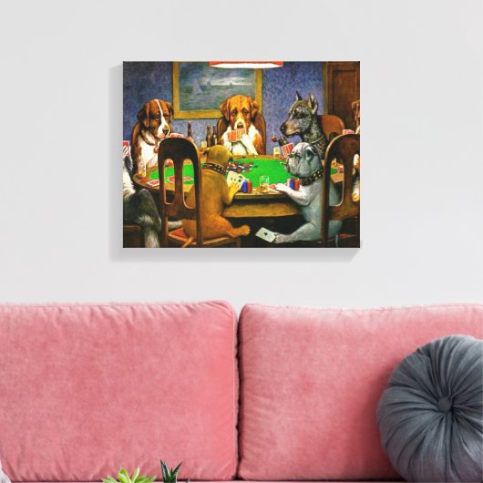Dogs Playing Poker Canvas Afdruk (Insitu (Woonkamer))