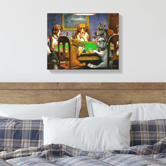 Dogs Playing Poker Canvas Afdruk (Insitu (Slaapkamer))