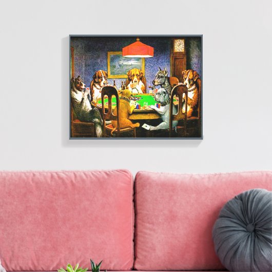 Dogs Playing Poker Canvas Afdruk (Insitu (Woonkamer))