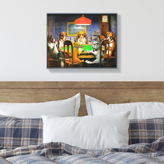 Dogs Playing Poker Canvas Afdruk (Insitu (Slaapkamer))
