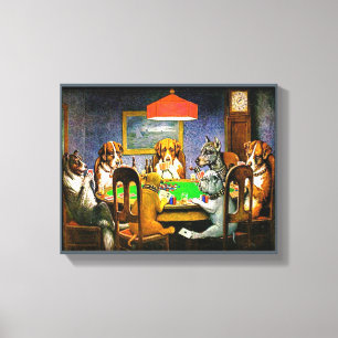 Dogs Playing Poker Canvas Afdruk