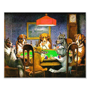 Dogs Playing Poker Foto Afdruk