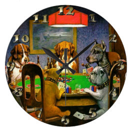 Dogs Playing Poker Grote Klok
