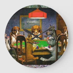 Dogs Playing Poker Grote Klok