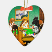 Dogs Playing Poker Keramisch Ornament (Links)