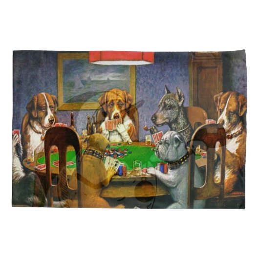 Dogs Playing Poker Kussensloop (Achterkant)
