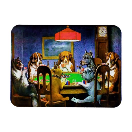 Dogs Playing Poker Magneet (Horizontaal)