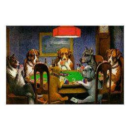 Dogs Playing Poker Perfect Poster