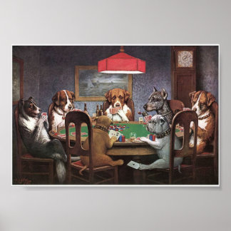 Dogs Playing Poker Poster