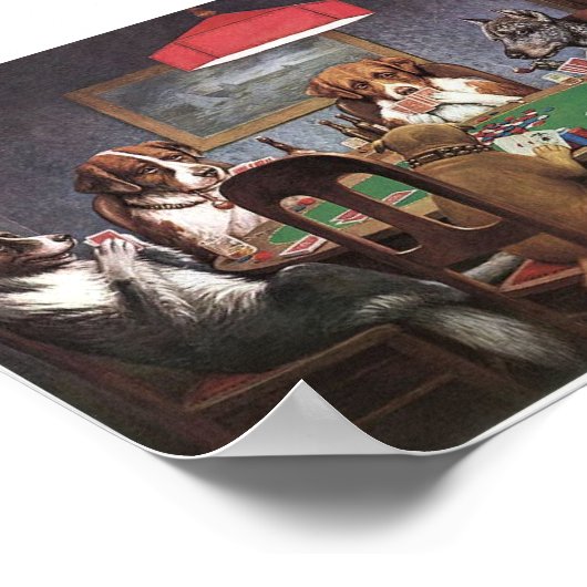 Dogs Playing Poker Poster (Hoek)