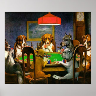 Dogs Playing Poker Poster