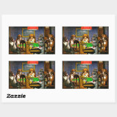 Dogs Playing Poker Rechthoekige Sticker (Vel)