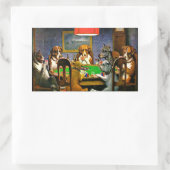 Dogs Playing Poker Rechthoekige Sticker (Tas)