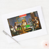 Dogs Playing Poker Rechthoekige Sticker (Envelop)