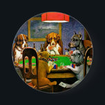 Dogs Playing Poker Ronde Button 7,6 Cm<br><div class="desc">Dogs playing poker,  famous painting by C.M. Coolidge,  1903.</div>