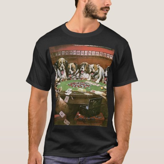 Dogs Playing Poker Sympathy - Cassius Coolidge T-shirt (Voorkant)