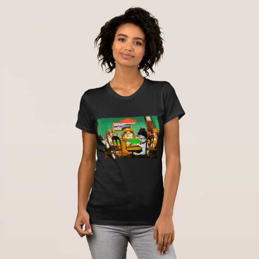 Dogs Playing Poker T-shirt (Voorkant volledig)