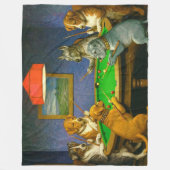 Dogs Playing Snooker Billiards Fun Spoof Fleece Deken (Voorkant)