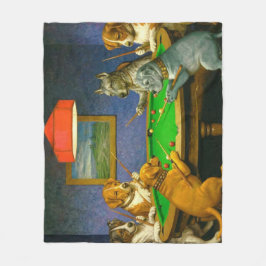 Dogs Playing Snooker Billiards Fun Spoof Fleece Deken