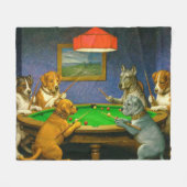 Dogs Playing Snooker Billiards Fun Spoof Fleece Deken (Voorkant (Horizontaal))