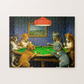 Dogs Playing Snooker Billiards Fun Spoof Legpuzzel (Horizontaal)
